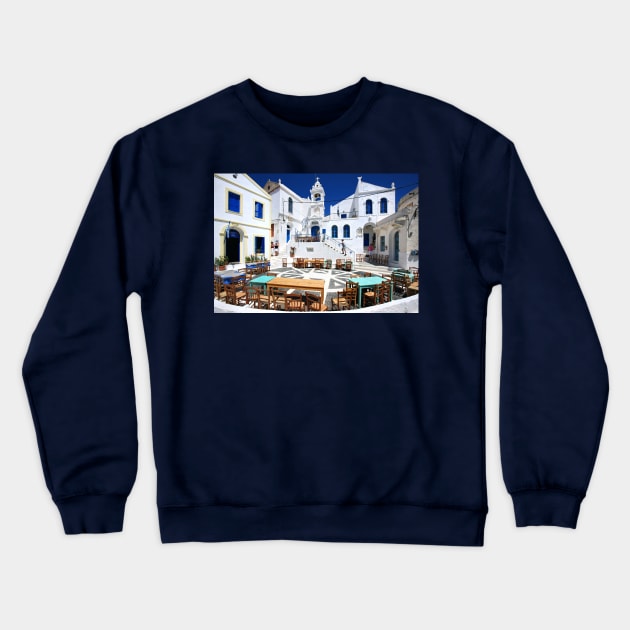 Porta square, Nikeia village, Nisyros island Crewneck Sweatshirt by Cretense72